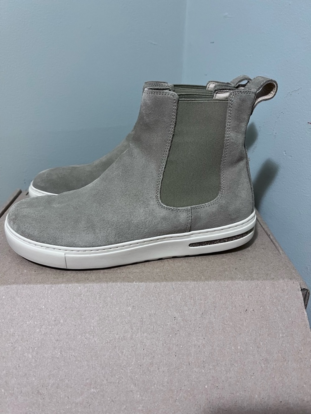 Birkenstock Women's Grey Suede Chelsea Sneaker Boot